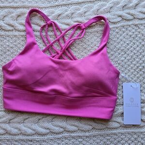 Pink Strappy Sports Bra